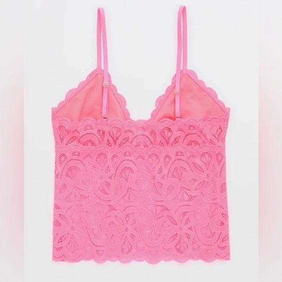 ♠️SOLD♠️ AERIE Show Off Rooftop Garden Lace Cami Bralette NWT Size S - Picture 3 of 5